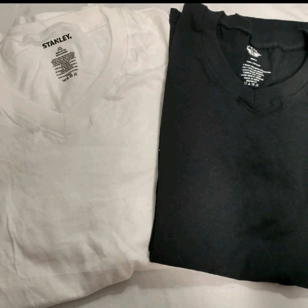 Men's Mixed Lot 4 Pc. Shorts Brief T-shirts Black and White Cotton Size S/M